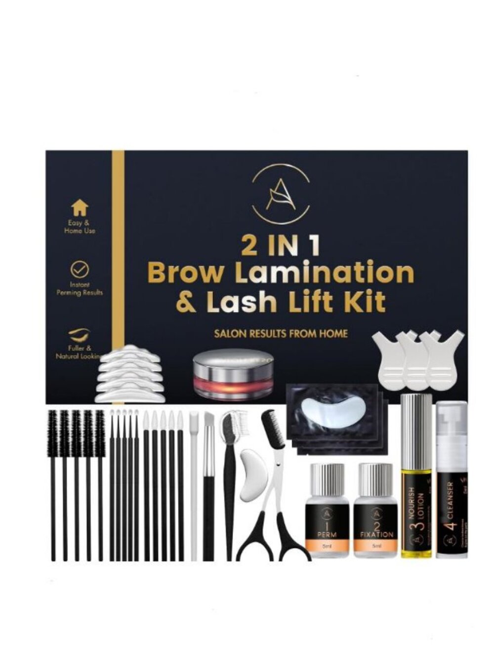 2 in 1 Brow Lamination & Lash Lift Kit - Salon Results from Home - New in Box
